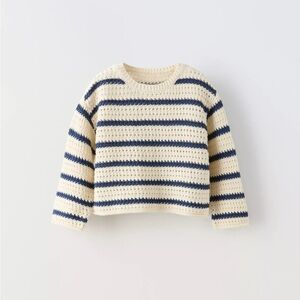 Zara Toddler Girls Striped Knit Sweater and Bottom Set